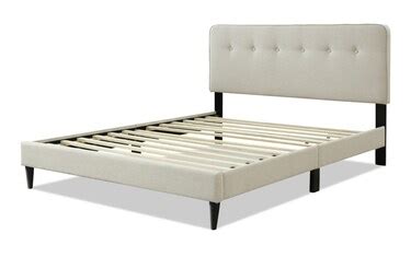Lila King Beige Upholstered Platform Bed | Bob's Discount Furniture ...