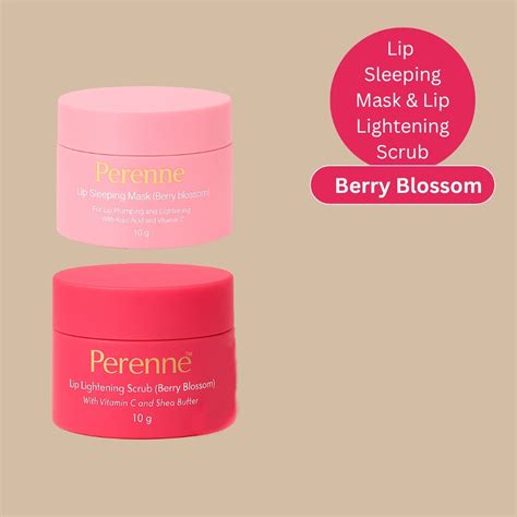 Perenne Lip Sleeping Mask & Lip Lightening Scrub (berry Blossom- 10gm ...