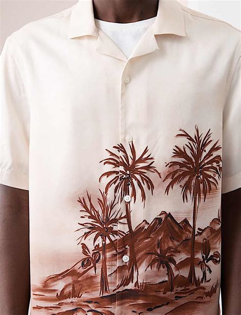 Buy Scenic Print Cuban Collar Shirt at Marks & Spencer