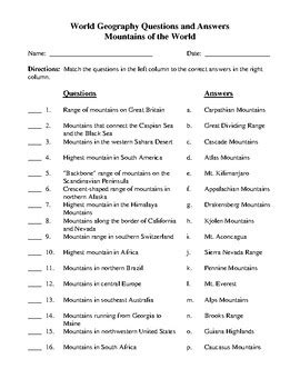 Image result for World Geography Questions