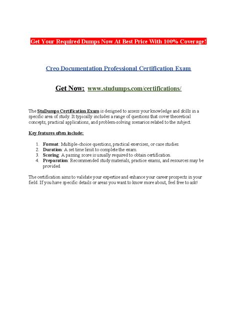 Creo Documentation Professional Certification Exam - Get Your Required ...