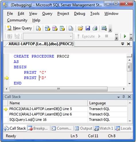 Dot Net Solvents: T-SQL Debugger is back in SQL Server 2008 ...