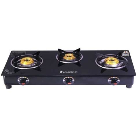 WONDERCHEF Ultima 3 Burner Glass Gas Cooktop, Black Toughened Glass ...