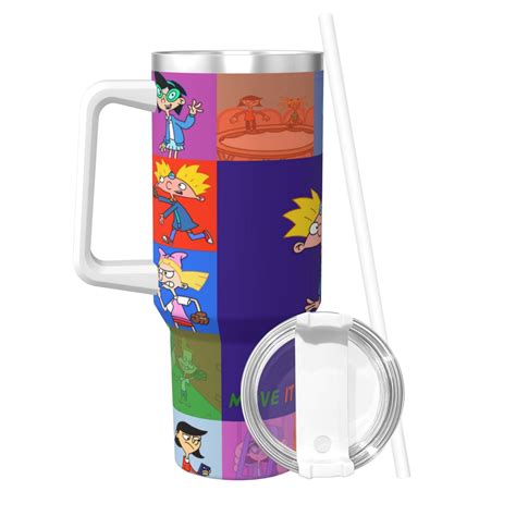 Hey Arnold Print Thermos Insulated Stainless Steel Hot/Cold Coffee Cup ...
