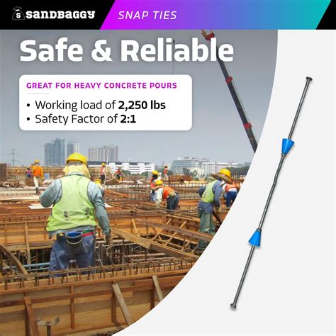 8" Snap Ties For Concrete Forms - 1" Cone - Short & Long End – Sandbaggy