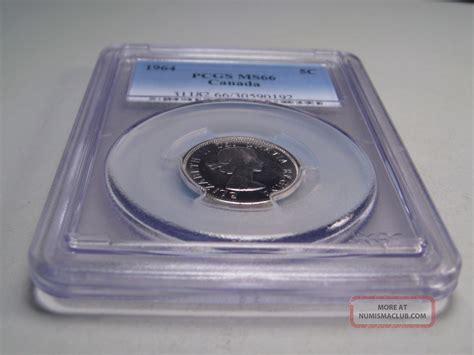 Bu Gem 1964 Canadian Nickel. 5c. Canada. Pcgs Ms66
