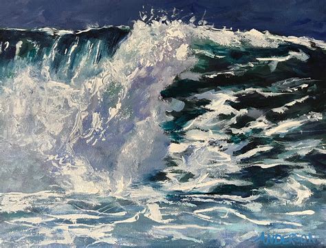 Original Painting of Wave at Charlestown Beach RI - Etsy