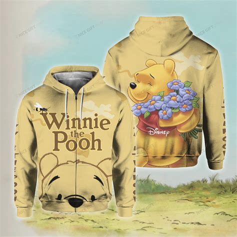 Winnie The Pooh Zip Hoodie 3D 3ZH-J3U9 – Nousty