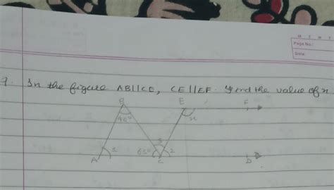 In the given figure AB||CE , CE||EF. Find the value of x. - Brainly.in