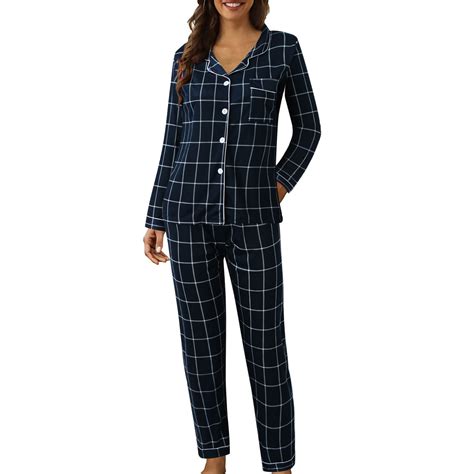 Fall Savings Clearacne Womens Pajama Sets 2 Piece Long Sleeve Sleepwear ...