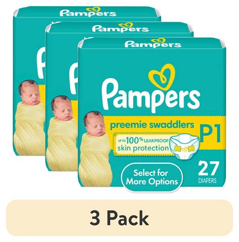 (3 pack) Pampers Swaddlers Baby Diapers Size Preemie, 27 Count (Select ...