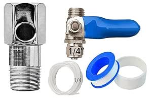 IONIX Brass inlet valve full set with Pipe and Teflon for Ro water ...