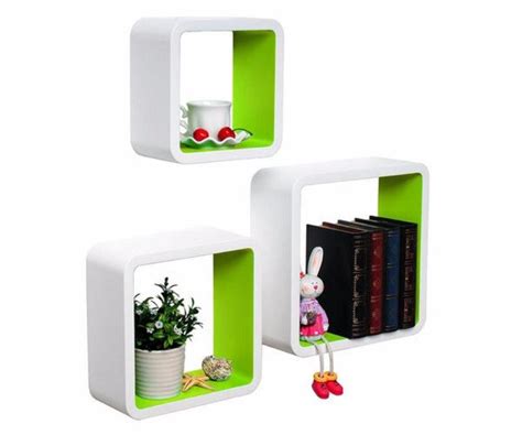 Buy Wooden Artesania Cube Floating Wall Shelves Set of 3 Online ...