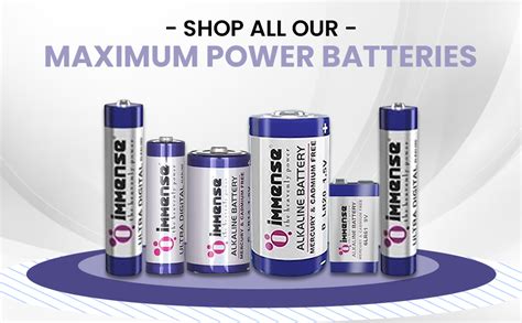 Immense AA LR6 1.5v Alkaline Non Rechargeable, Long Lasting Batteries ...