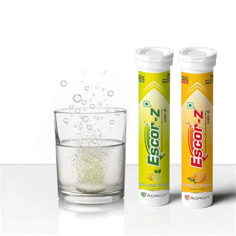 Buy ESCOR Z EFFERVESCENT TABLETS - LIME & LEMON AND ORANGE FLAVOR ...