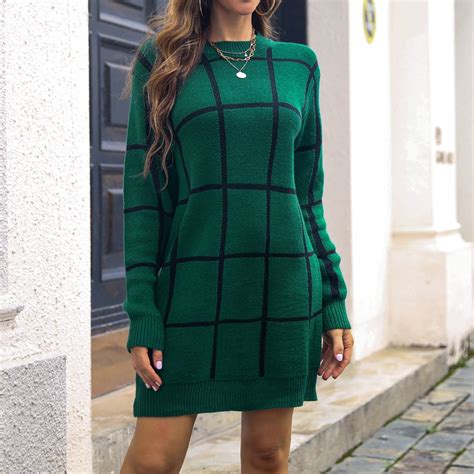 CAICJ98 Sweater Dress For Women Plus Size Womens Sweater Dress V Neck ...