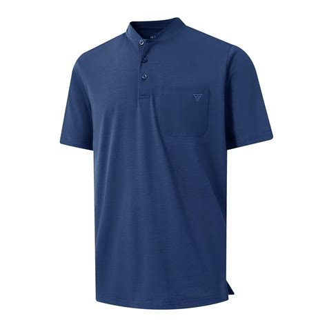 M MAELREG Collarless Golf Shirts for Men Dry Fit Pocket Athletic Active ...