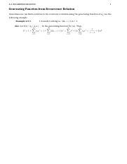 Image result for Recurrence Relation Using Generating Function