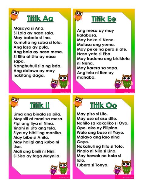 Image result for Worksheet Reading Tagalog Easy