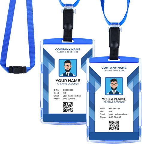 Buy Hard Plastic ID Badge Holder with Lanyard, Top Load ID Card Holders ...