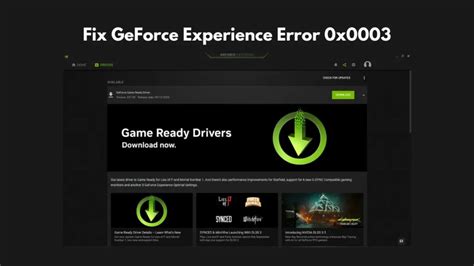 Image result for GeForce Error Code 0X0003 Fix