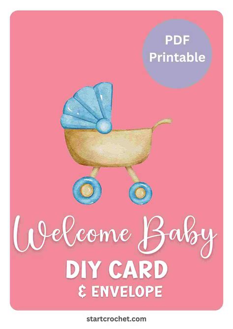 Welcome Baby Boy DIY Card Printable - Start Crochet