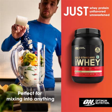 Unflavoured Optimum Nutrition (ON) Gold Standard 100% Whey Protein Pow