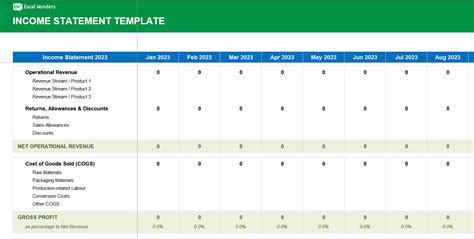 Image result for How to Create Income Statement in Excel