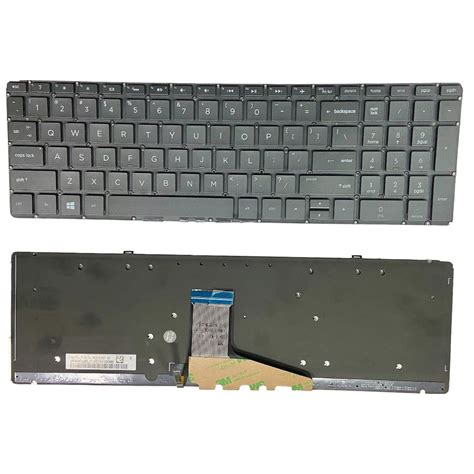 original hp pavilion 15-ch grey keys keyboard with backlight us layout ...