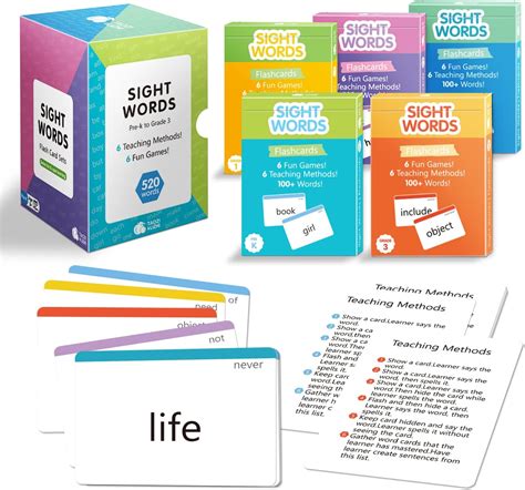 Amazon.com: TAOZI&LIZHI 520 Sight Words Flash Cards Set, Preschool (Pre ...