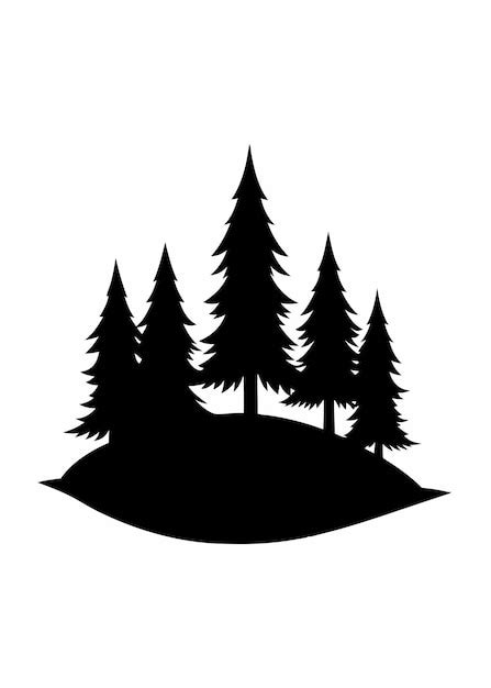 Black forest silhouette vector art on white background | Premium AI ...