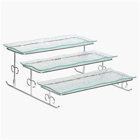 Buy Vienna 3 Tier Glass Serving Tray from Home Centre at just INR 1199.0