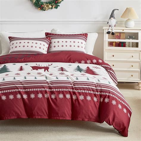 Amazon.com: Lekesky Christmas Duvet Cover Queen Size,3 Pieces ...