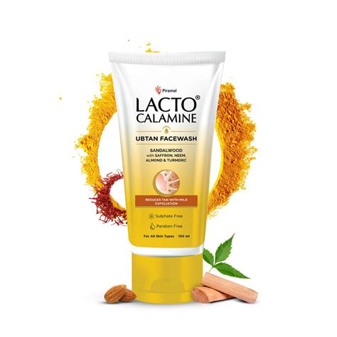 Buy LACTO CALAMINE UBTAN FACEWASH WITH SANDALWOOD SAFFRON NEEM ALMOND ...