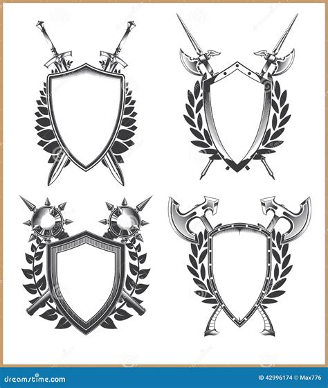 Coat of arms template stock vector. Illustration of crowns - 42996174