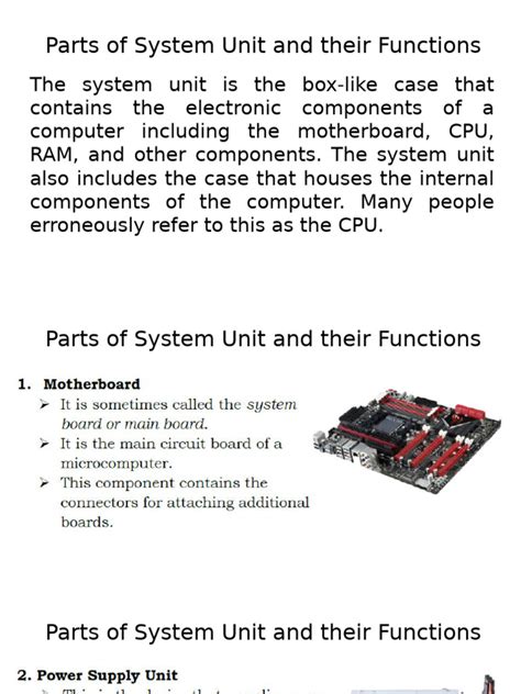 Image result for Major Component of System Unit Tutorial