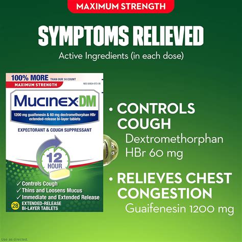 Buy Cough Suppressant and Expectorant, Mucinex DM Maximum Strength 12 Hour Tablets, 28ct, 1200 ...