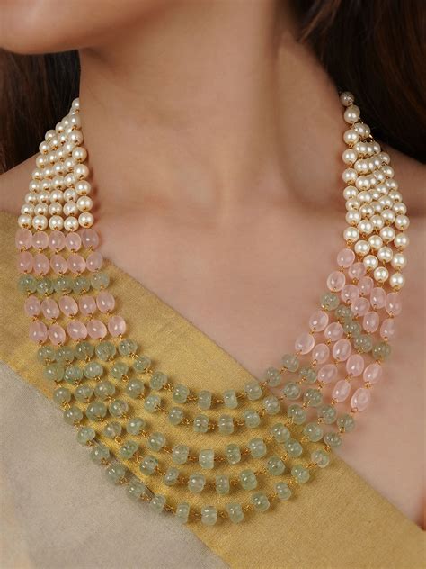 Multicolor Gold Plated Necklace/Mala - MN475 – Mortantra