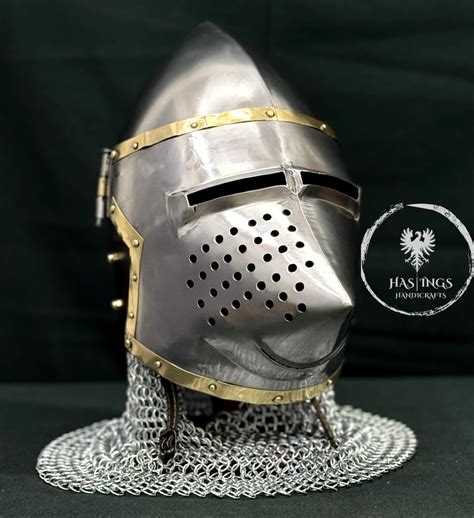 Medieval Hounskull Bascinet Helmet/14th Century Removable Visor Helmet ...