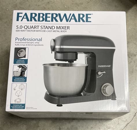 Farberware FW33018355350 5 Qt 600W 6-Speed Prof. Stand Mixer W ...