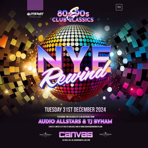 NYE REWIND 80s & 90s Celebration w/ Audio Allstars & TJ Byham, Canvas ...