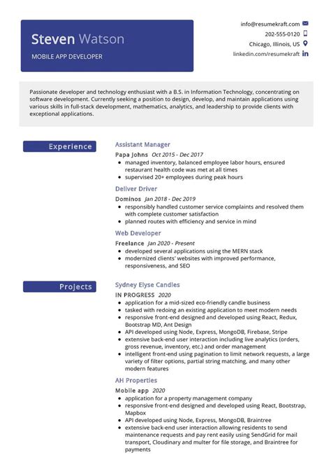 Image result for Mobile Developer Bio