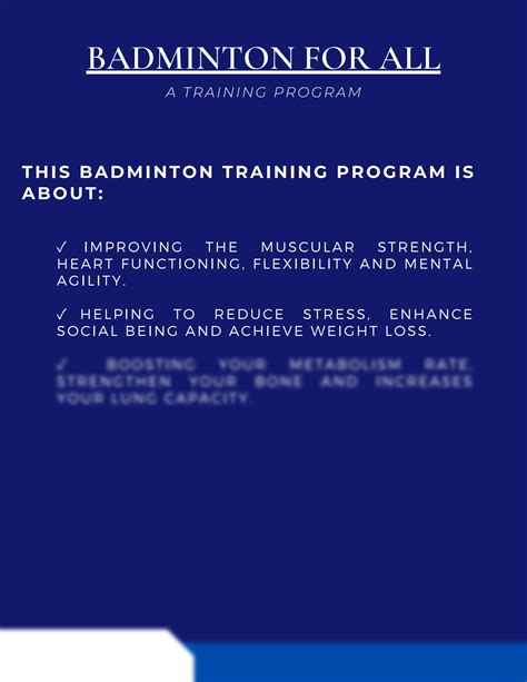 Badminton Training Program Example 的图像结果