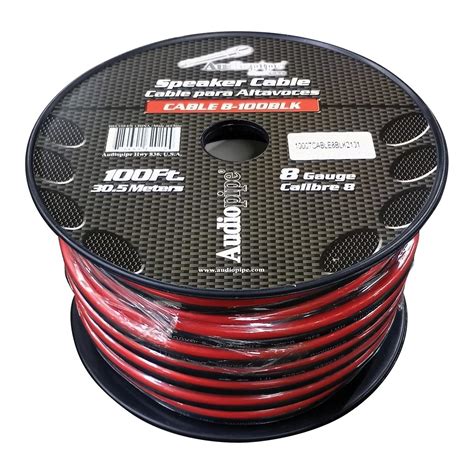 Audiopipe Speaker Wire 8-Gauge 100 Foot Spool – Black/Red – The ...