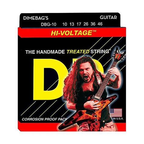 DR Strings DBG-10 Dimebag Darrel Hi-Voltage Medium Electric Guitar Str ...