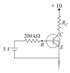 In given transistor circuit at saturation mode, VBE=0.8 V,VCE=0.2 V and ...