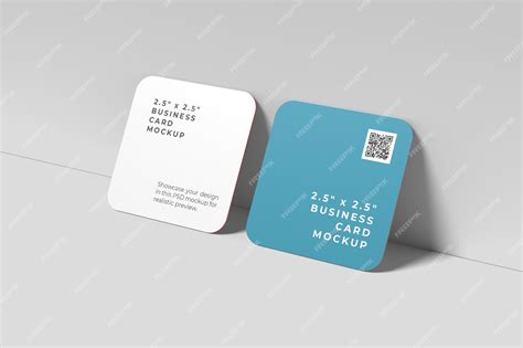 Premium PSD | Rounded corner square business cards mockup