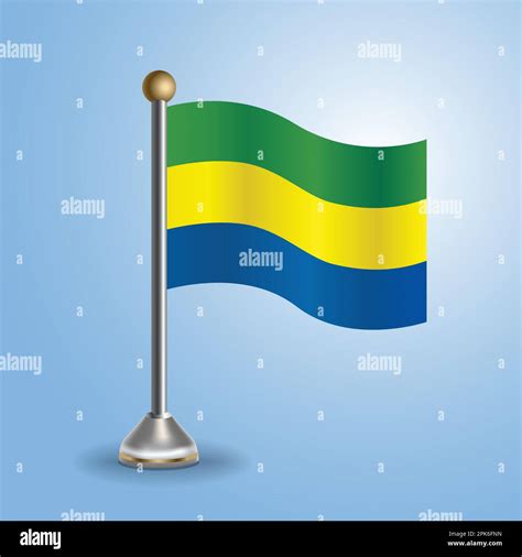 State table flag of Gabon. National symbol, vector illustration Stock ...