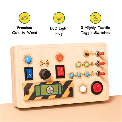 Buy Toggle Play screen-free Montessori Wooden Busy Board Toy for Kids ...