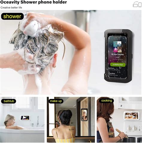 Buy Oceavity Upgraded Shower Phone Holder Waterproof 360° Rotation ...